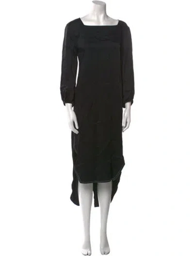 Pre-owned Khaite Square Neckline Long Dress In Black