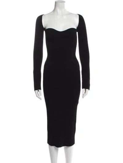 Pre-owned Khaite Square Neckline Long Dress In Gray