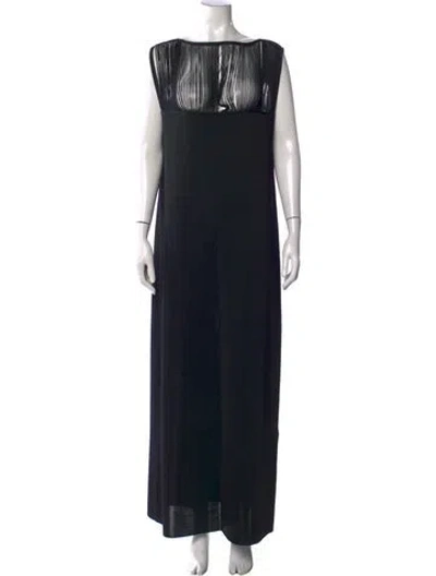 Pre-owned Khaite Square Neckline Long Dress W/ Tags In Black