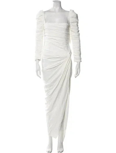 Pre-owned Khaite Square Neckline Long Dress In White