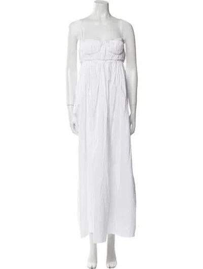 Pre-owned Khaite Square Neckline Long Dress In White