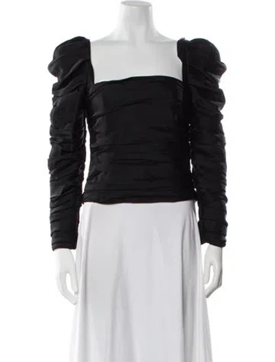 Pre-owned Khaite Square Neckline Long Sleeve Top In Black