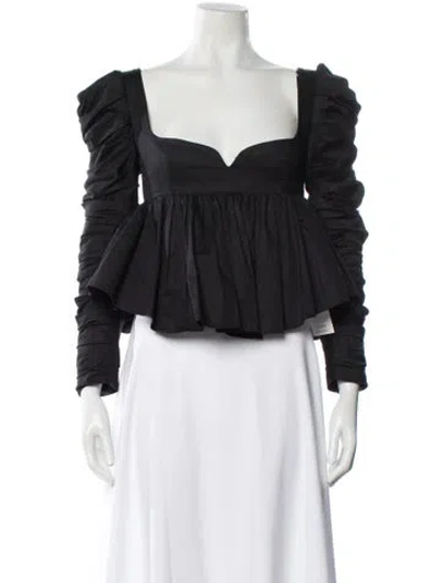 Pre-owned Khaite Square Neckline Long Sleeve Top In Gray