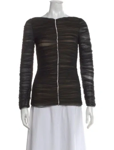 Pre-owned Khaite Square Neckline Long Sleeve Top W/ Tags In Black
