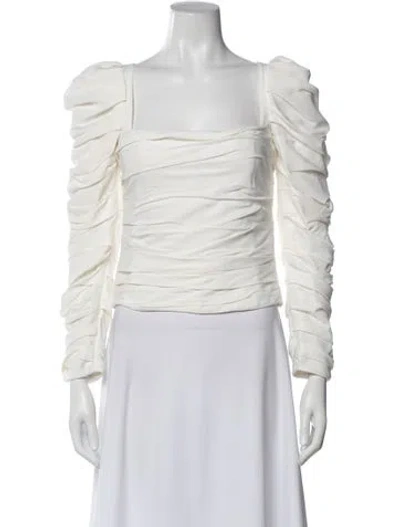 Pre-owned Khaite Square Neckline Long Sleeve Top In White