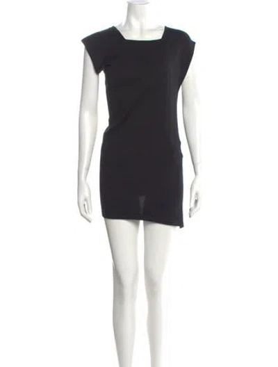Pre-owned Khaite Square Neckline Mini Dress In Black