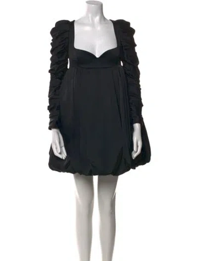 Pre-owned Khaite Square Neckline Mini Dress In Black