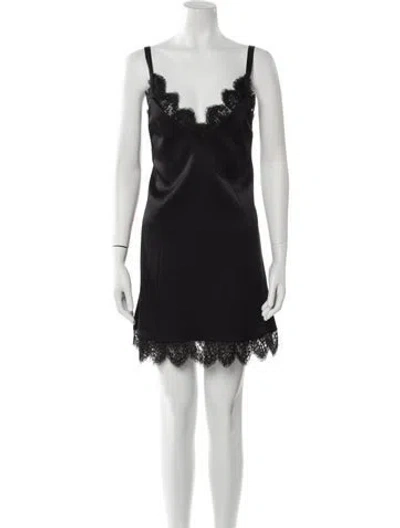 Pre-owned Square Neckline Mini Dress In Black from The RealReal