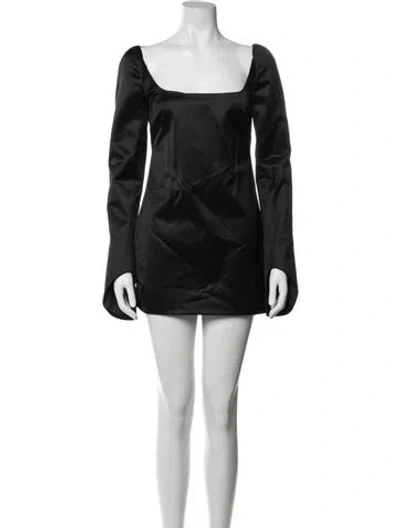 Pre-owned Khaite Square Neckline Mini Dress In Black/blue