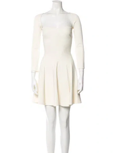 Pre-owned Khaite Square Neckline Mini Dress In Neutral