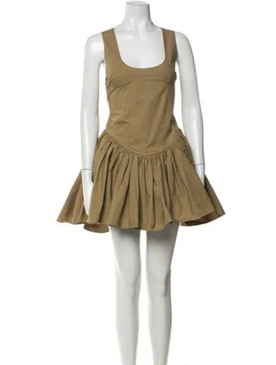 Pre-owned Khaite Square Neckline Mini Dress In Neutrals