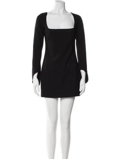 Pre-owned Khaite Square Neckline Mini Dress W/ Tags In Black