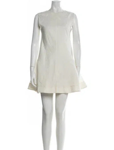 Pre-owned Khaite Square Neckline Mini Dress W/ Tags In Neutrals