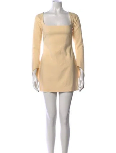 Pre-owned Khaite Square Neckline Mini Dress W/ Tags In Neutrals