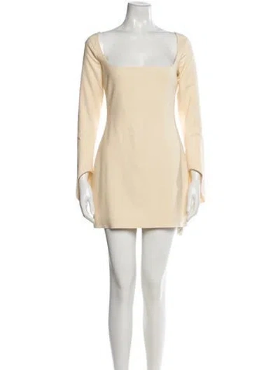 Pre-owned Khaite Square Neckline Mini Dress In White
