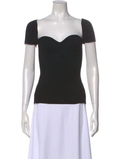 Pre-owned Khaite Square Neckline Short Sleeve Top W/ Tags In Black