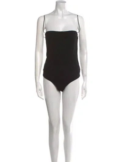 Pre-owned Khaite Square Neckline Sleeveless Bodysuit In Black