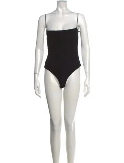 Pre-owned Khaite Square Neckline Sleeveless Bodysuit In Black