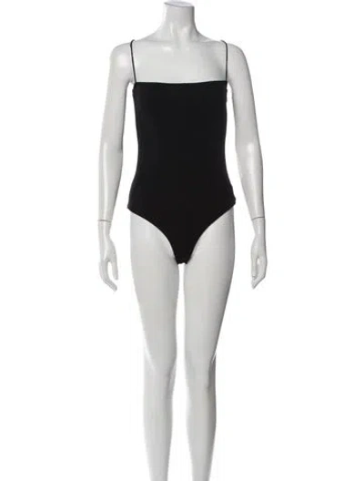 Pre-owned Khaite Square Neckline Sleeveless Bodysuit In Black