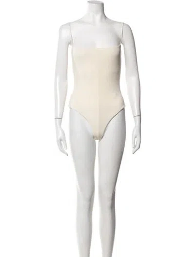 Pre-owned Khaite Square Neckline Sleeveless Bodysuit In Neutrals