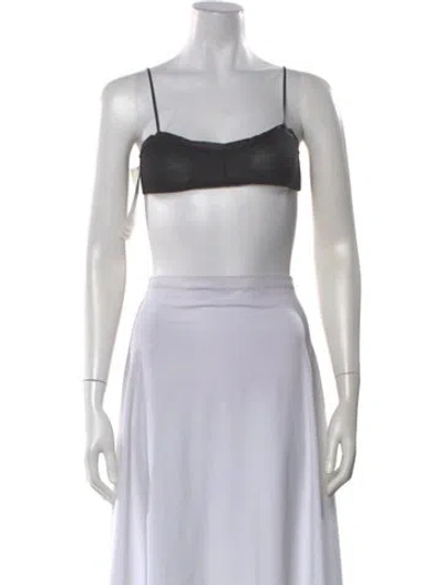 Pre-owned Khaite Square Neckline Sleeveless Sports Bra In Black