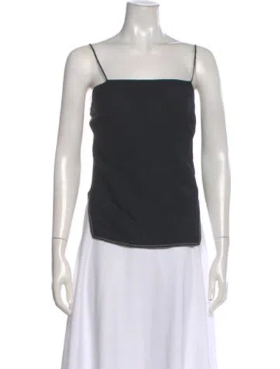 Pre-owned Khaite Square Neckline Sleeveless Top In Black