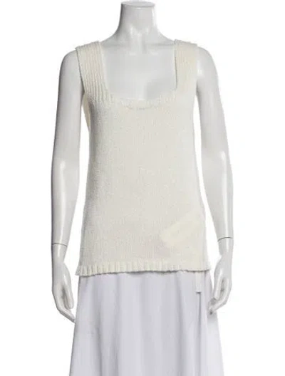 Pre-owned Khaite Square Neckline Sleeveless Top W/ Tags In White