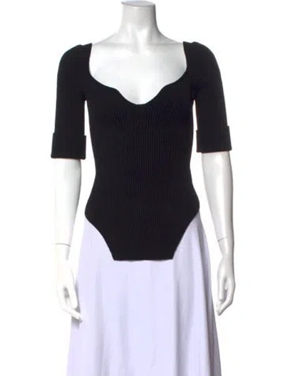Pre-owned Khaite Square Neckline Sweater In Black