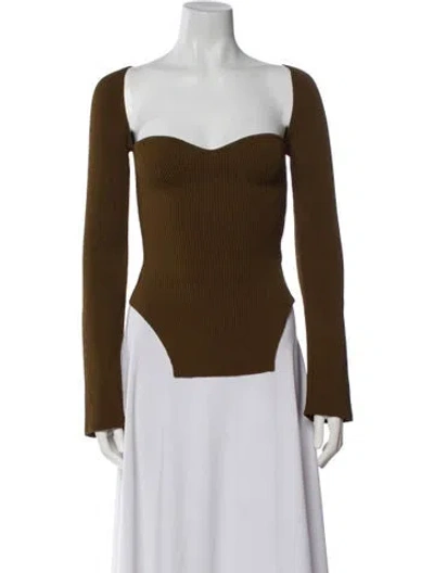 Pre-owned Khaite Square Neckline Sweater In Brown