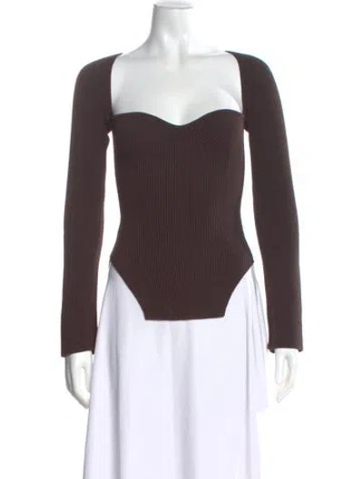 Pre-owned Khaite Square Neckline Sweater In Brown