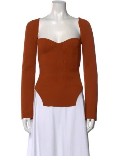 Pre-owned Khaite Square Neckline Sweater In Orange