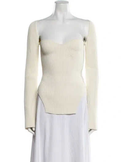 Pre-owned Khaite Square Neckline Sweater In White