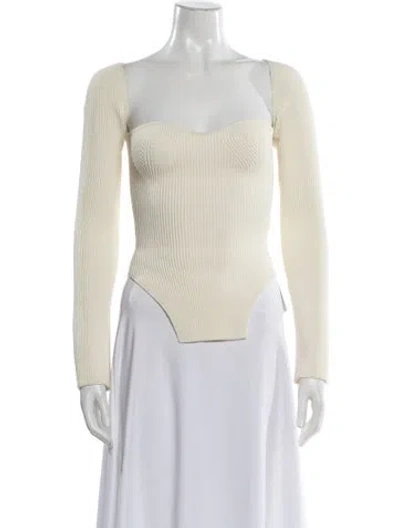 Pre-owned Khaite Square Neckline Sweater In White