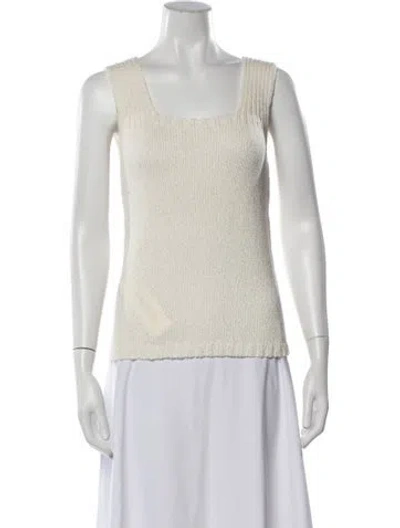 Pre-owned Khaite Square Neckline Sweater In White