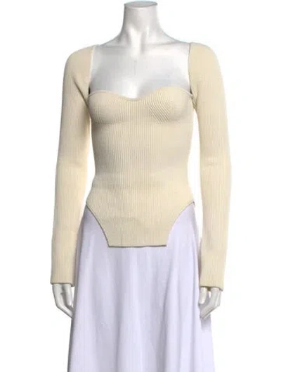 Pre-owned Khaite Square Neckline Sweater In White