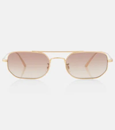 Khaite Square Sunglasses In Gold