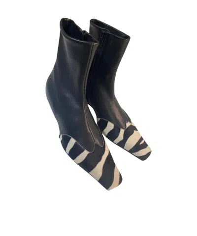 Khaite Square-toe Ankle Boots In Black