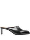 Khaite Square-toe Heeled Mules In Black