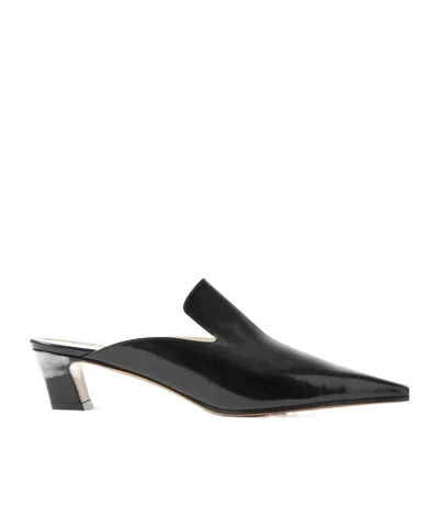 Khaite Square-toe Heeled Mules In Black