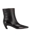 Khaite Leather Arizona Heeled Ankle Boots 50 In Black