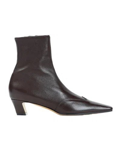 Khaite Square-toed Short Boots In Black