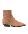 Khaite Square-toed Short Boots In Brown