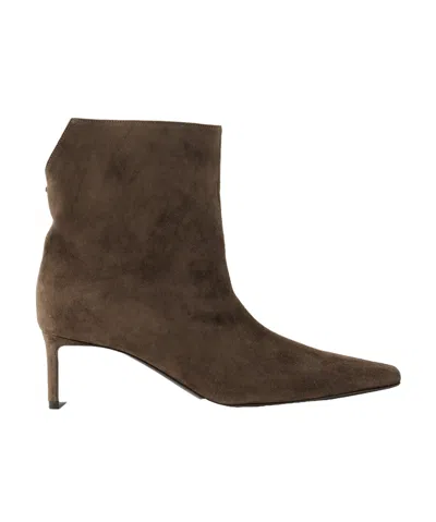Khaite Square-toed Short Boots In Green