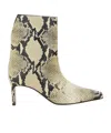 Khaite Ona Ankle Boot Natural Python-embossed Leather In Nude