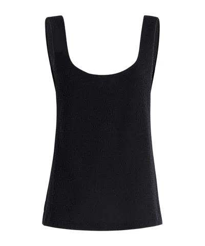 Khaite Square-neck Knit Tank Top In Black