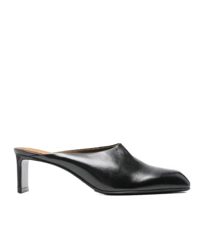 Khaite Square-toe Heeled Mules In Black