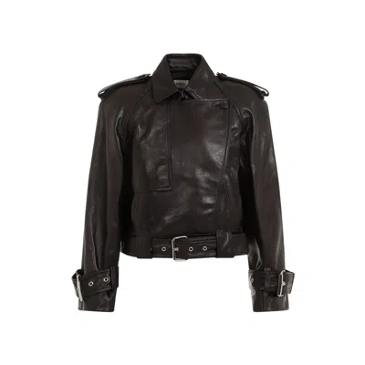Khaite Ss24 Women's Black Leather Jacket