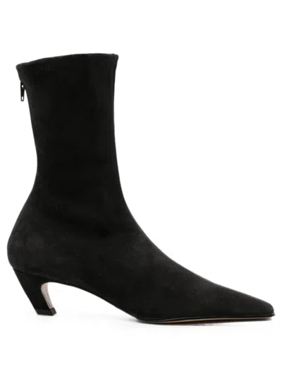 Khaite Stivaletti Arizona 40 In Pelle Scamosciata In Black