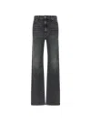 Khaite Stonewashed Straight Jeans In Black