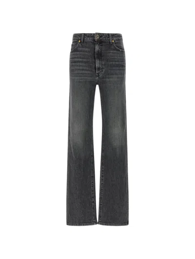 Khaite Stonewashed Straight Jeans In Black